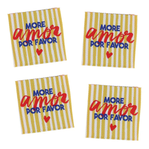 Lot de 4 étiquettes à coudre - More amor por favor
