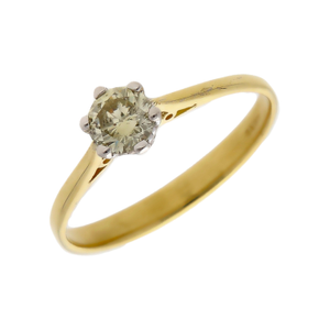 Pre-Owned 18ct Yellow Gold Moissanite Solitaire Ring
