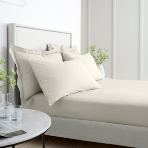 Bianca 200 Thread Count Cotton Percale Extra Deep Bed Linen Fitted Sheet Natural