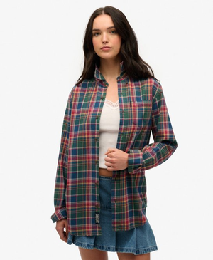 Oversized vintage geruit overhemd