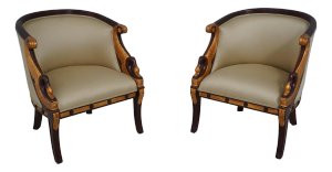 Pair Maitland Smith 8109-43 Swan Chairs
