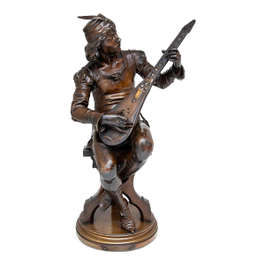Emile Boisseau "Le Troubadour" Patinated Bronze