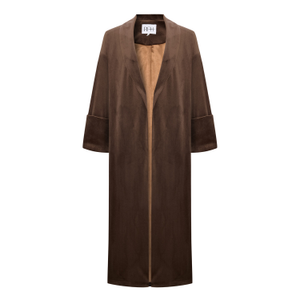 Chocolate Velour Oversized Long Jacket (S/M)