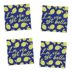 Lot de 4 étiquettes à coudre - La vie est belle