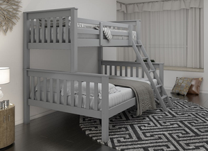 Triple Bunks – Grey Lacquered Pine Wood with Convertible Design