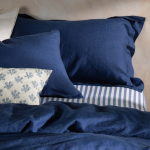 Mediterranean Blue French Linen Pillowcases