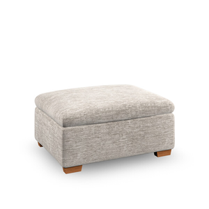 Emerson Storage Footstool in Luxe Natural Fabric