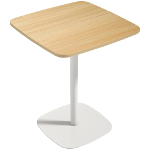 HOMCOM Small Dining Table, 60 cm Square Kitchen Table with Wood-veneer Top and Steel Base - Natural Wood Finish