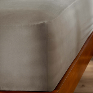 Mocha Stonewashed Cotton 30cm Standard Fitted Sheets