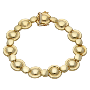 Pre-Owned 9ct Yellow Gold 7.5 Inch Circle Disk Link Bracelet