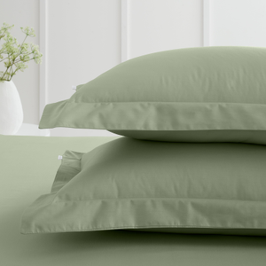 Bianca 200 Thread Count Cotton Percale Pair of Oxford Pillowcases Sage