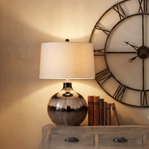 Sepia Shadows Glass Table Lamp - Brown