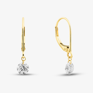 9ct Yellow Gold 1.00ct Brilliant Cut Lab Grown Diamond Drop Lever Back Earrings LGE46856-100SF
