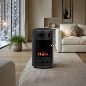 De Vielle Real Flame Gas Heater with Thermostat and Safety Cut-Offs