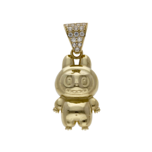 New 9ct Cubic Zirconia Bale Gold Monster Pendant