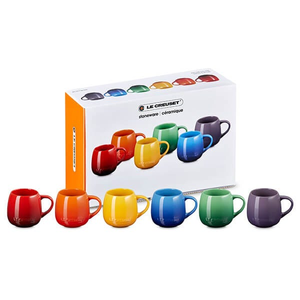 Le Creuset Rainbow Coupe Collection Set of 6 Mugs