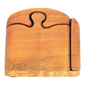 1970s Fred Buss Maple and Koa Wood Puzzle Jewelry Box