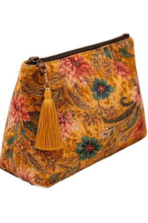 Amber Lotus Velvet Makeup Bag (one size)