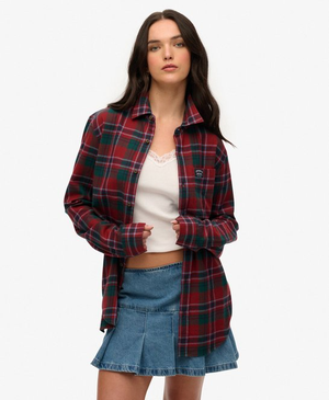 Oversized katoenen houthakkersoverhemd met lange mouwen