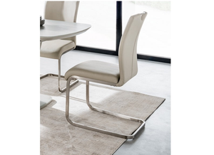 Lazzaro Dining Chairs – Soft PU Upholstery with Brushed Metal Frame 435mm (PRE-ORDER FOR OCTOBER)