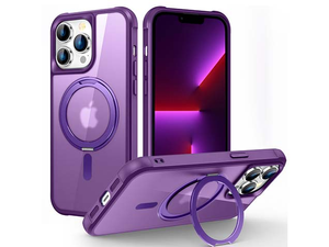 Magnetic Ring Stand Case for iPhone 13 Pro - Purple