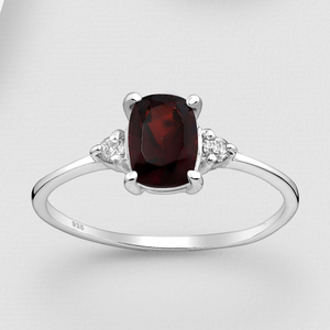 Signature Silver Garnet & Zircon Ring