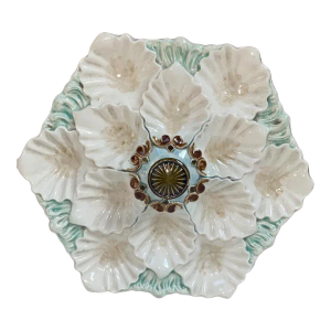 French Majolica Oyster Platter Orchies, Circa 1900