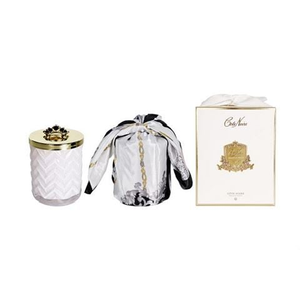 Cote Noire - Ltd. Ed. Herringbone Prosecco Candle w/Scarf & Crown Brooch 600g