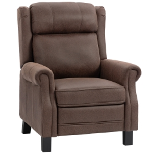 HOMCOM Sillón Relax Reclinable Manual hasta 155º Apertura Push con Reposapiés Respaldo Alto Acolchado Grueso Marrón