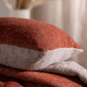 Burnt Orange Reversible Pure Wool Cushion