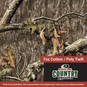 60% Cotton 40% Poly Twill - Mossy Oak Country Roots - 58/59"