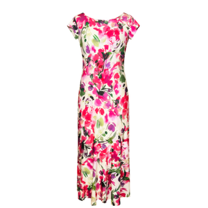 Clara Dress In Fuchsia Florals (S/M)