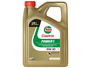 Castrol Power 1 15W-50 4T – Part Synthetic Motorcycle Engine Oil - 4 Litres (15F589)
