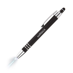 Flashlight and Stylus Click Metal Pen