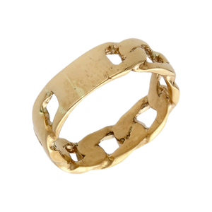 Pre-Owned 9ct Yellow Gold Curb Link Band Ring