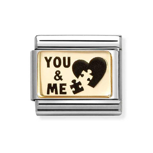 Classic Gold You & Me Puzzle Piece Charm