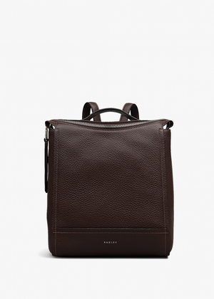 Small Oak Street Dark Oak Leather Backpack
