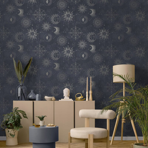 Holden Decor Cosmic Navy/Silver Metallic Wallpaper - 14251