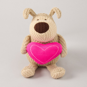 Knitted 20cm Boofle with a Heart