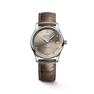 Longines - Master Auto. Watch S.S w/Beige Sunray Dial & Diamonds 34mm L23574072