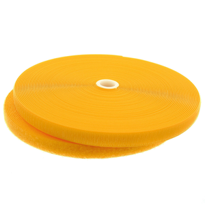 Ruban auto-agrippant à coudre jaune 20 mm de large rouleau de 25 mètres