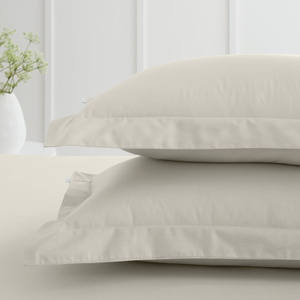 Bianca 200 Thread Count Cotton Percale Pair of Oxford Pillowcases Natural