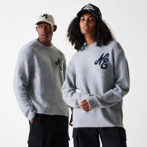 New Era Knit Grey Oversized Knit Sweater