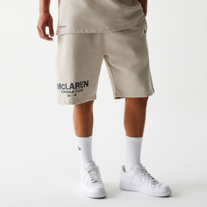 McLaren Racing Wordmark Light Beige Oversized Shorts
