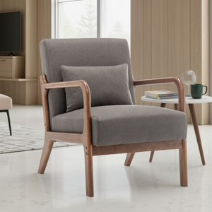 Fabric Linen Dark Grey Hertford Accent Chair