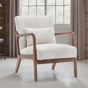 Faux Leather Suede Cream Hertford Accent Chair