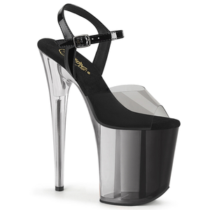 Tacones Pleaser FLAMINGO-808T-1 - Ahumado Negro Transparente 24/48 HRS