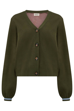 Adrian Cardigan Khaki, Leopard Jungle (XS)