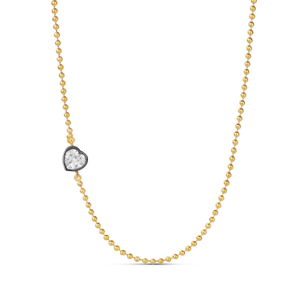 Side Shape On Beaded Ball Chain - Heart (one size)