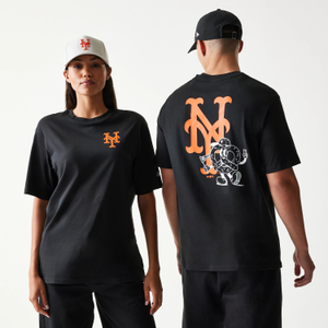 New York Mets MLB Food Graphic Black T-Shirt
